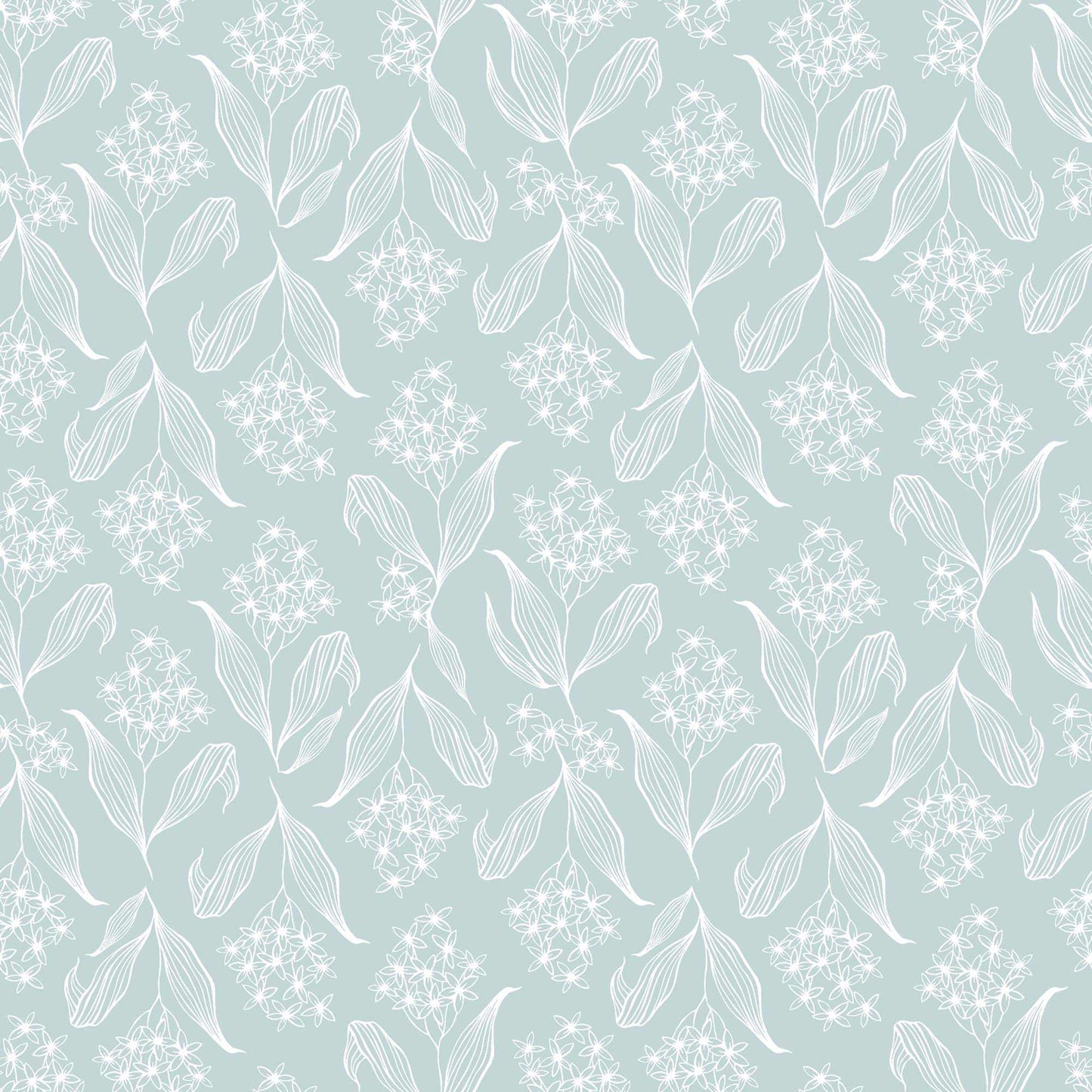 Blue Baby's relaxing nursery wallpaper with flowers in pastel shades
