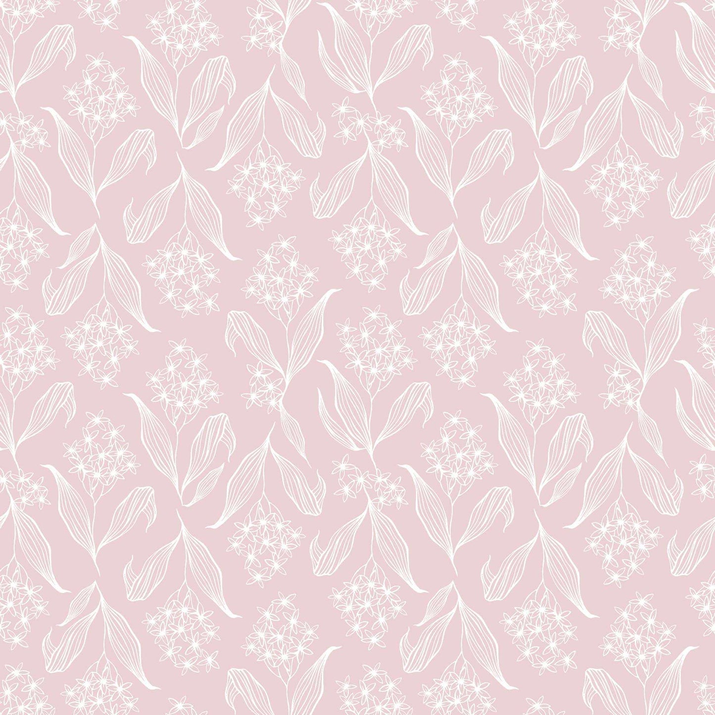 Pastel Pink Baby's relaxing nursery wallpaper with flowers in pastel shades