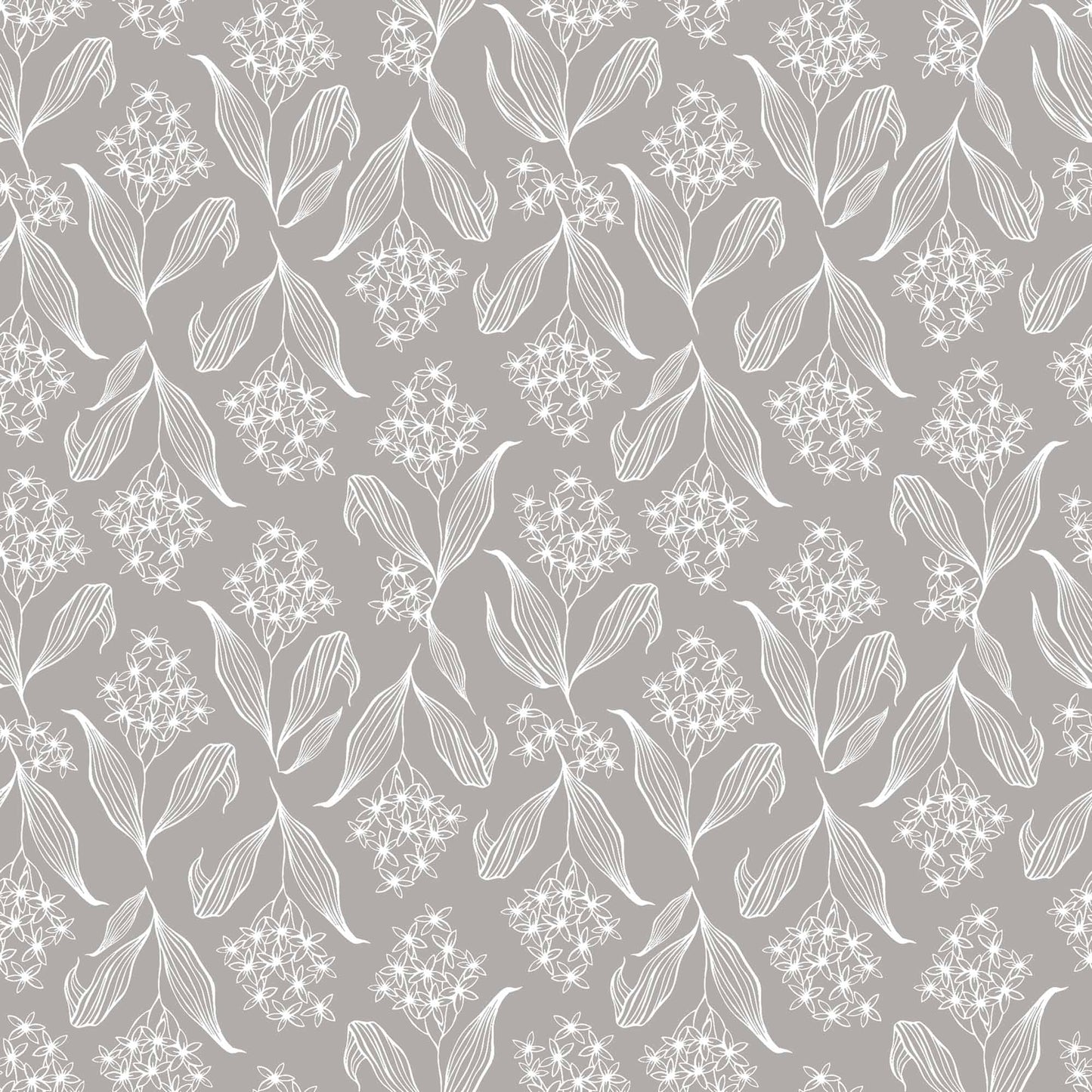 Grey Baby's relaxing nursery wallpaper with flowers in pastel shades