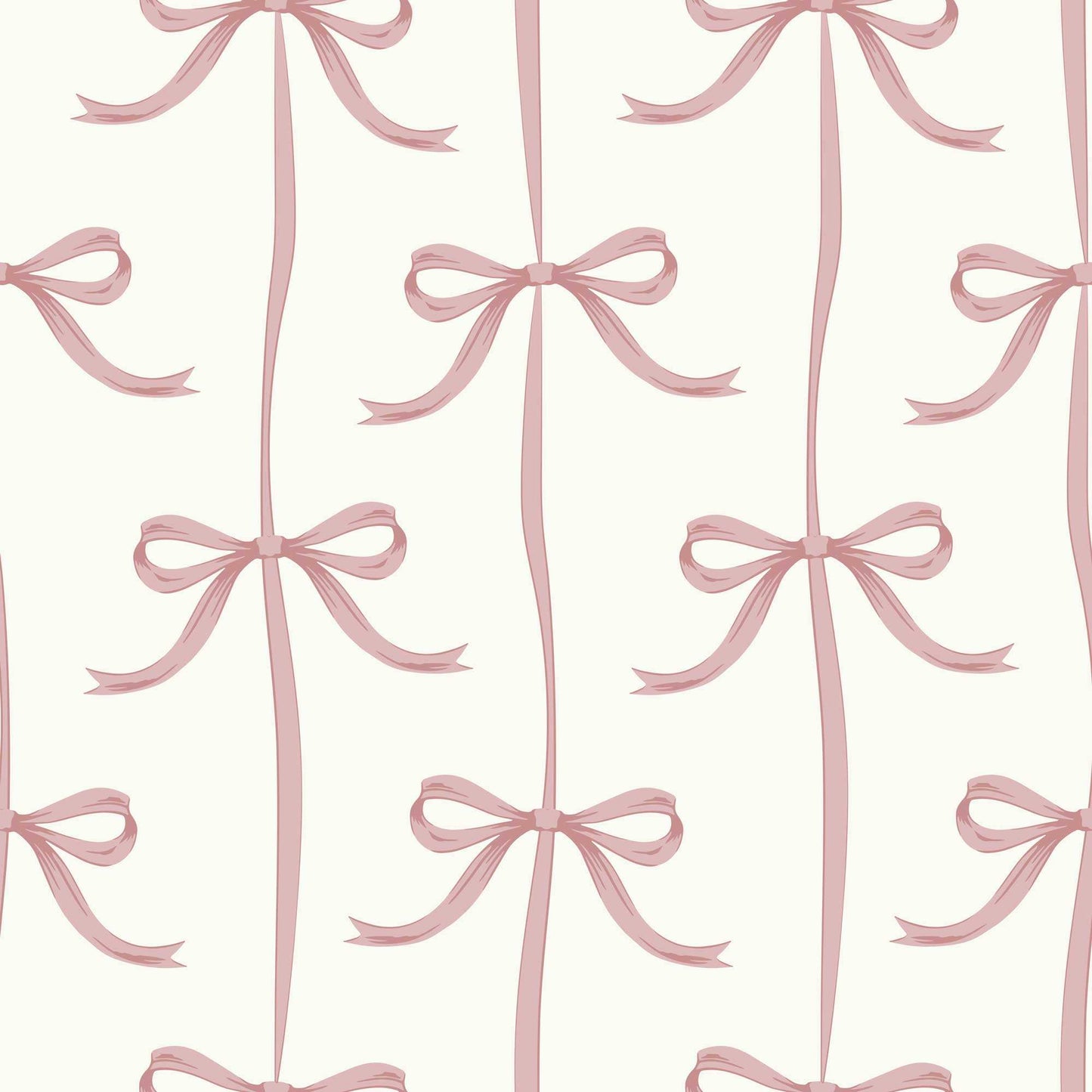 Pink Classic Nursery Wallpaper Bows Ribbons
