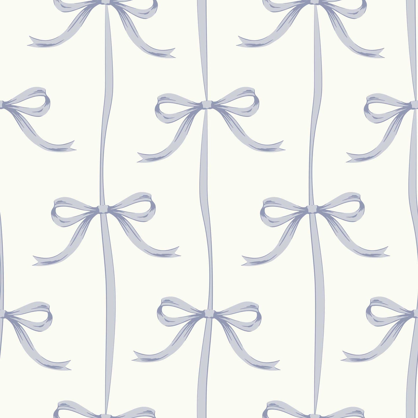 Pale Blue Classic Nursery Wallpaper Bows Ribbons