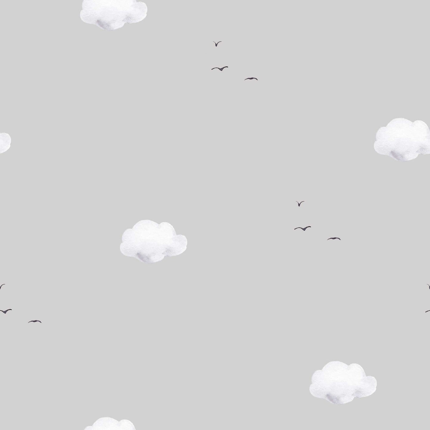Fluffy Clouds Wallpaper - Bespoke Coloured Fluffy Clouds Wallpaper. pale night grey