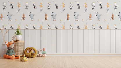 Room idea Kids Bedroom Wallpaper Circus Polar Bears Elephants Cats Mice and Bears