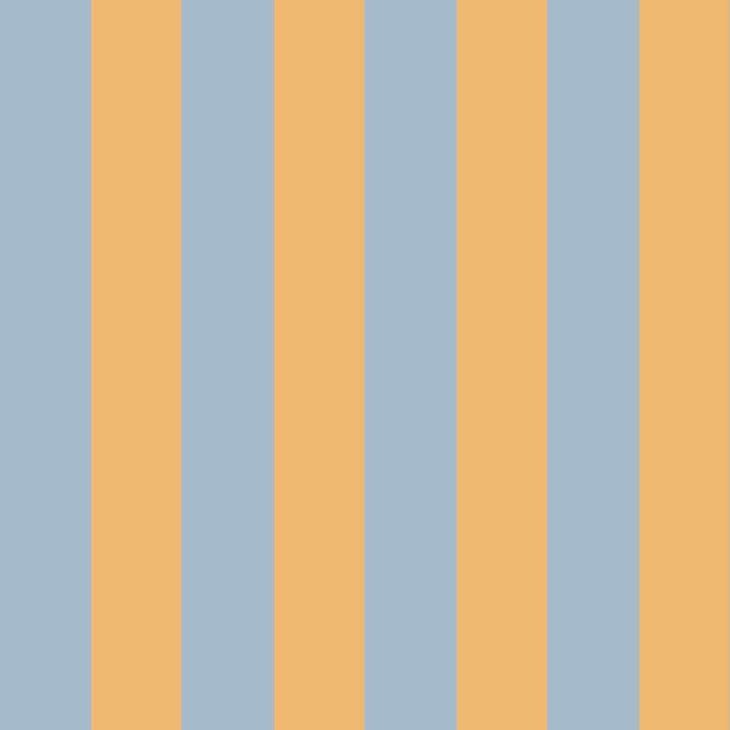 Bold Striped Wallpaper for kids bedrooms in  Blue and Orange