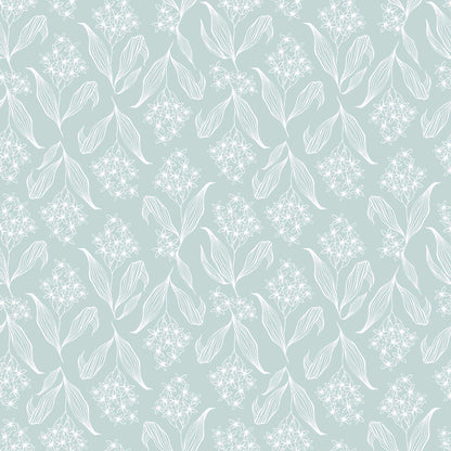 Blue Baby's relaxing nursery wallpaper with flowers in pastel shades