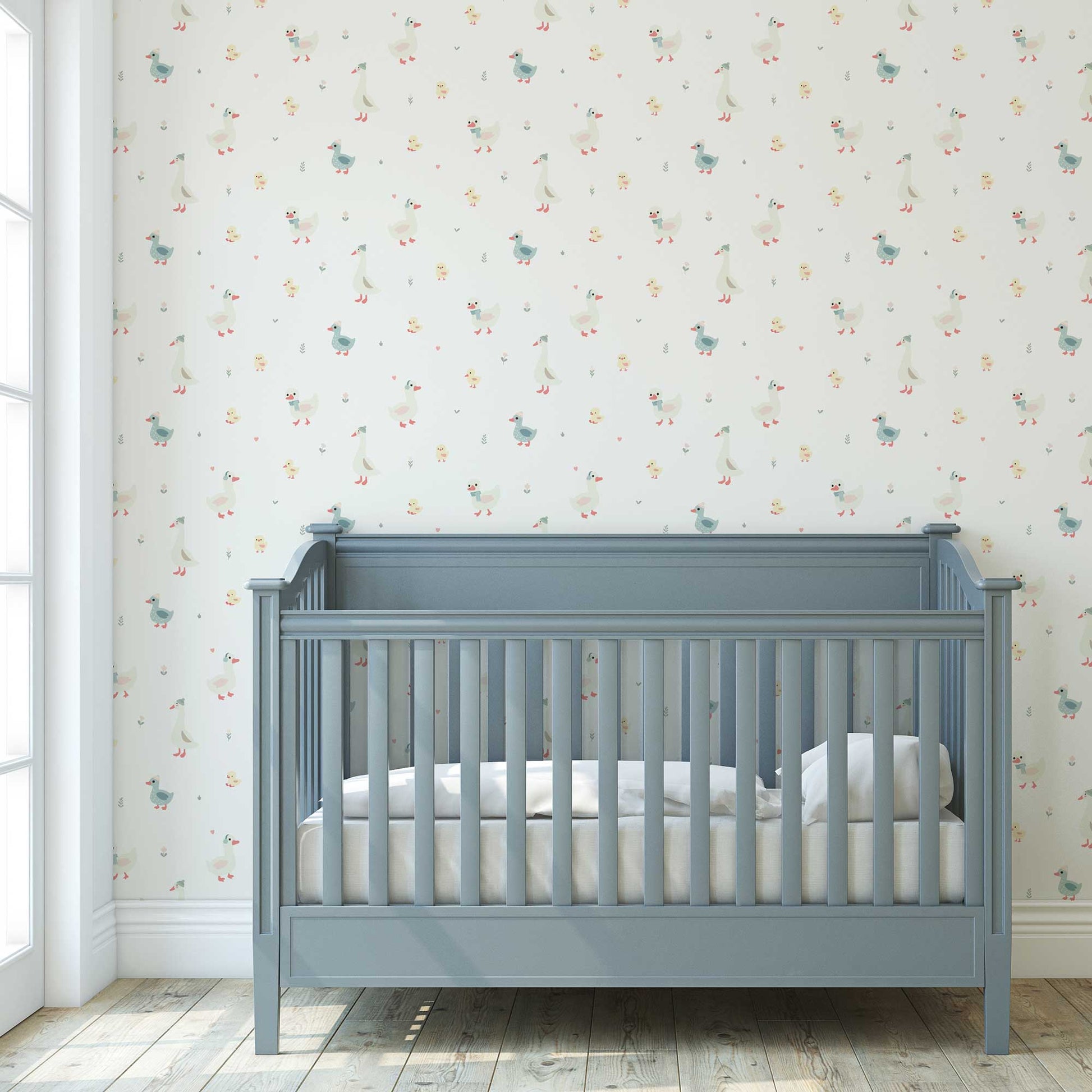  Nursery Wallpaper - Cute Geese Ducks and Baby Chicks room set