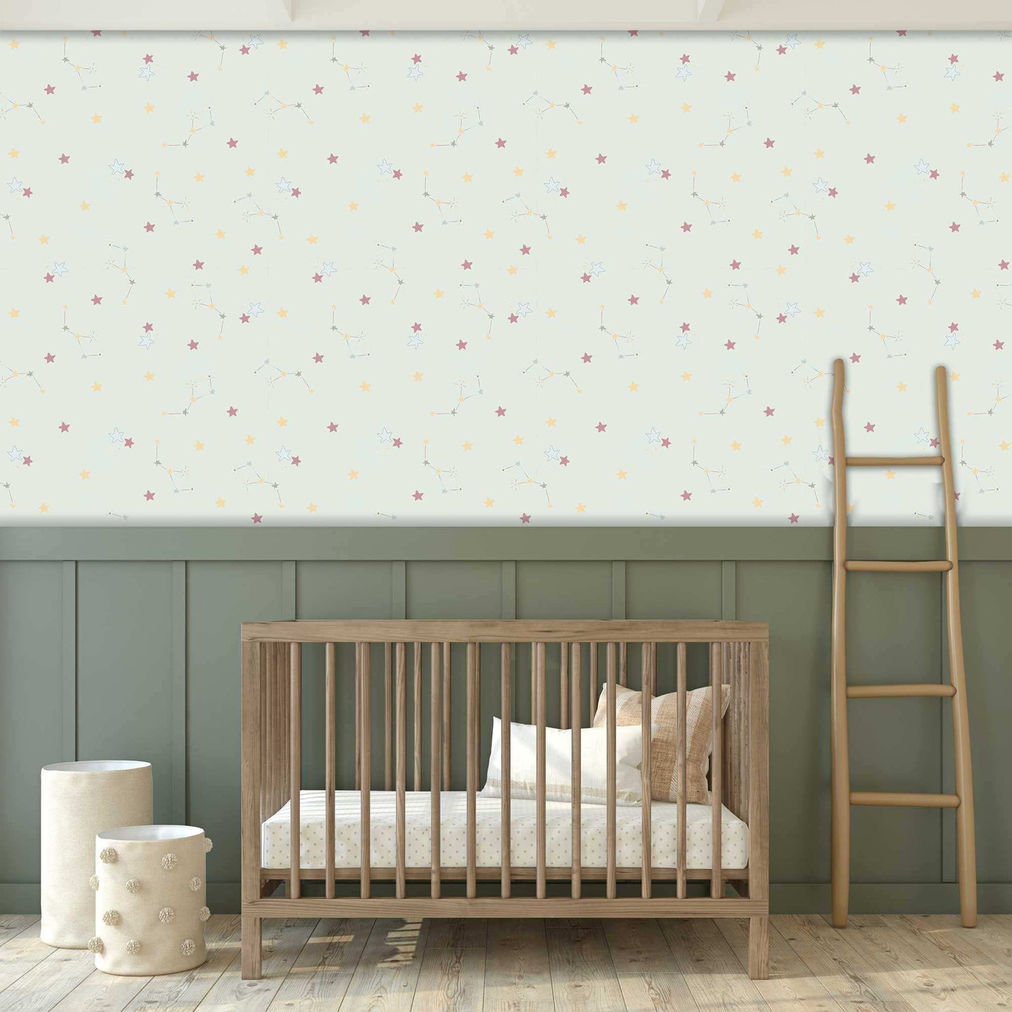 Nursery Idea Pale Green Nursery Bedroom Wallpaper Twinkle Twinkle Little Stars 