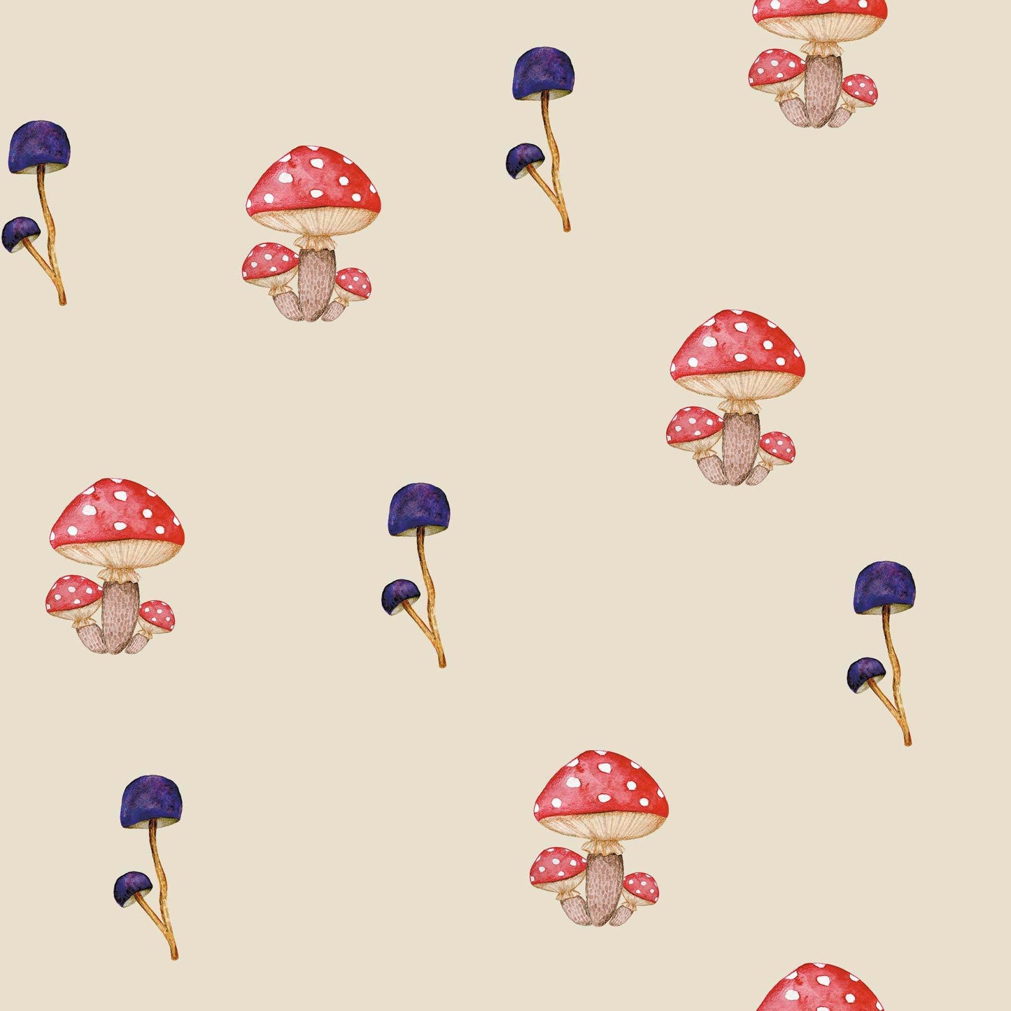 Warm Beige Mushroom Wallpaper Magical Toadstool Bespoke Colours  Luxury Wallpaper
