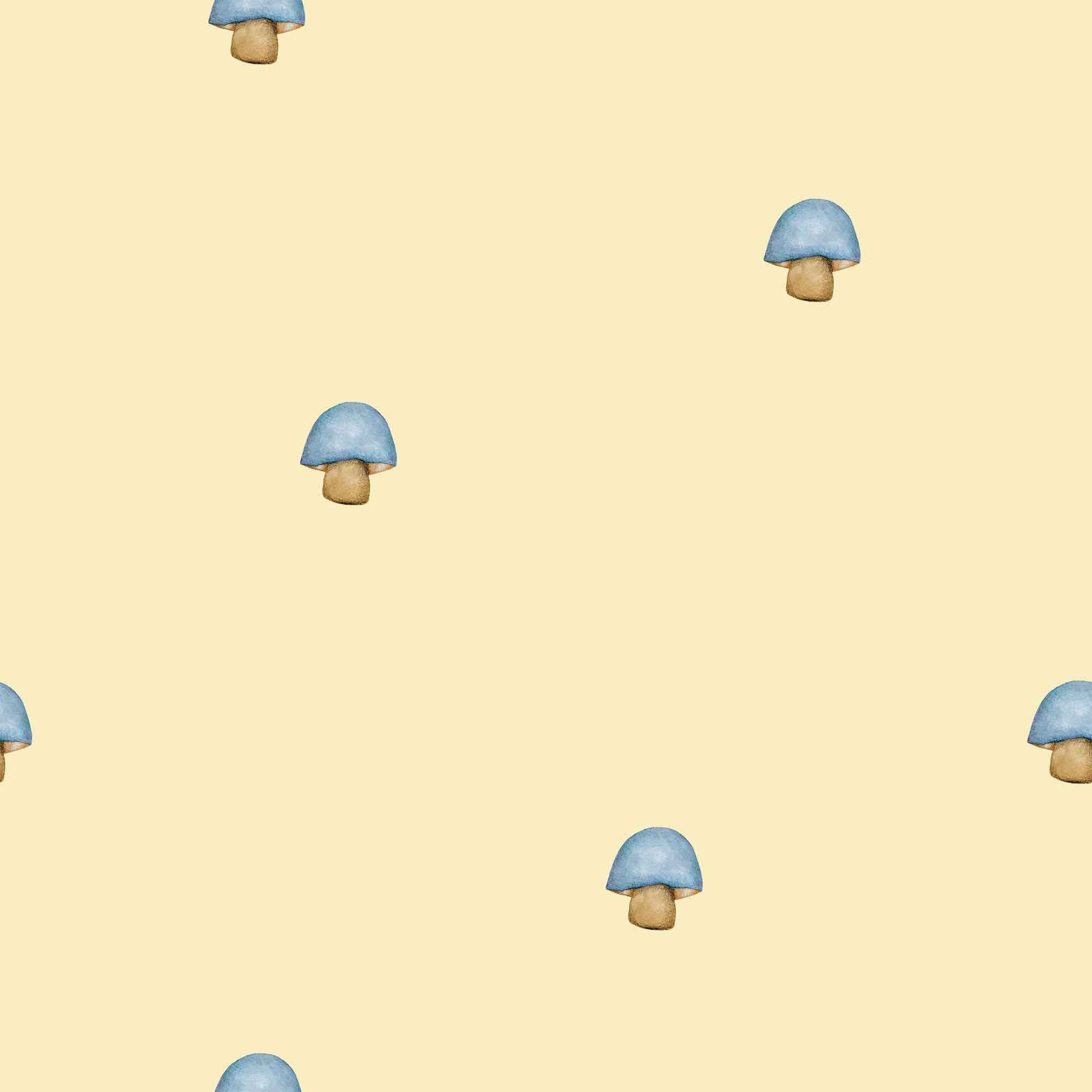 Wallpaper for Children The lone mushroom, bespoke luxury mushroom wallpaper for babies kids childrens nurseries playroom and bedrooms. Finished in a warm creamy beige colour 