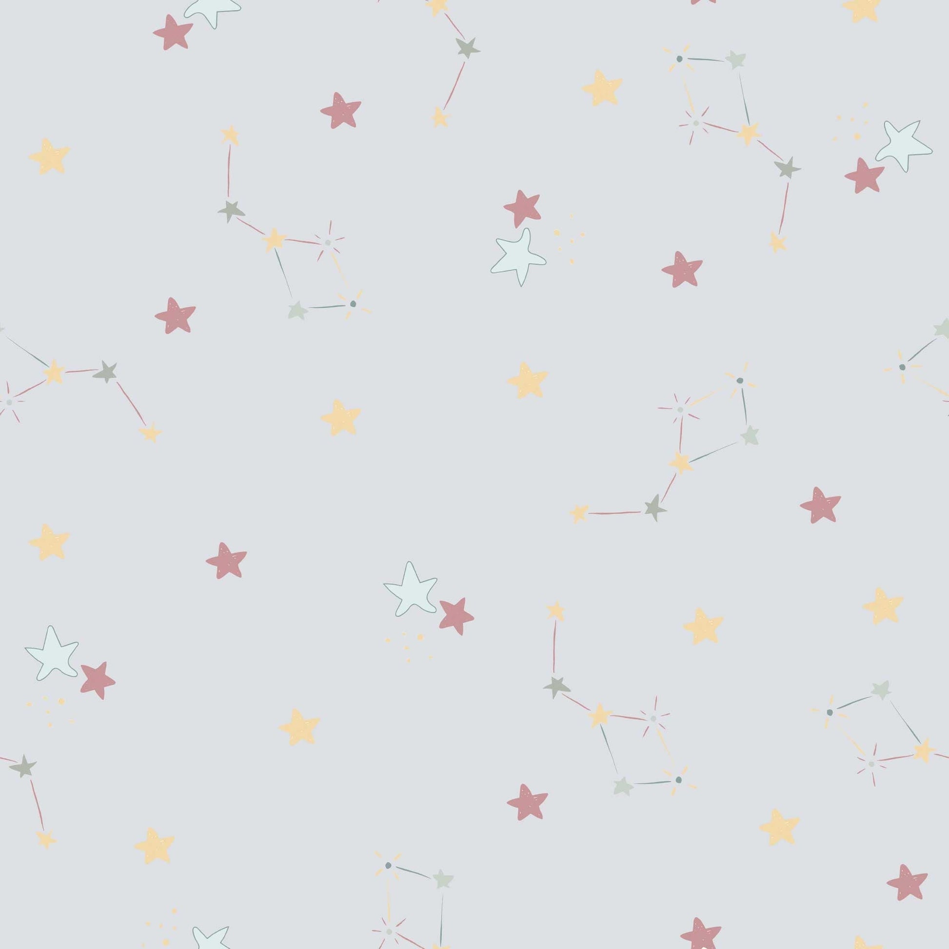 Pale Grey Nursery Bedroom Wallpaper Twinkle Twinkle Little Stars 