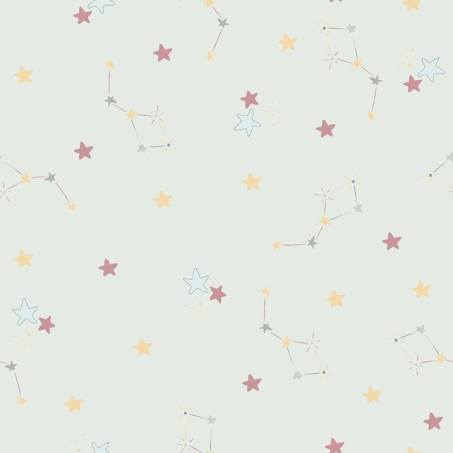 Pale Green Nursery Bedroom Wallpaper Twinkle Twinkle Little Stars 