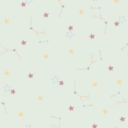 Pale Green Nursery Bedroom Wallpaper Twinkle Twinkle Little Stars 