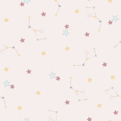 Baby Pink  Nursery Bedroom Wallpaper Twinkle Twinkle Little Stars 