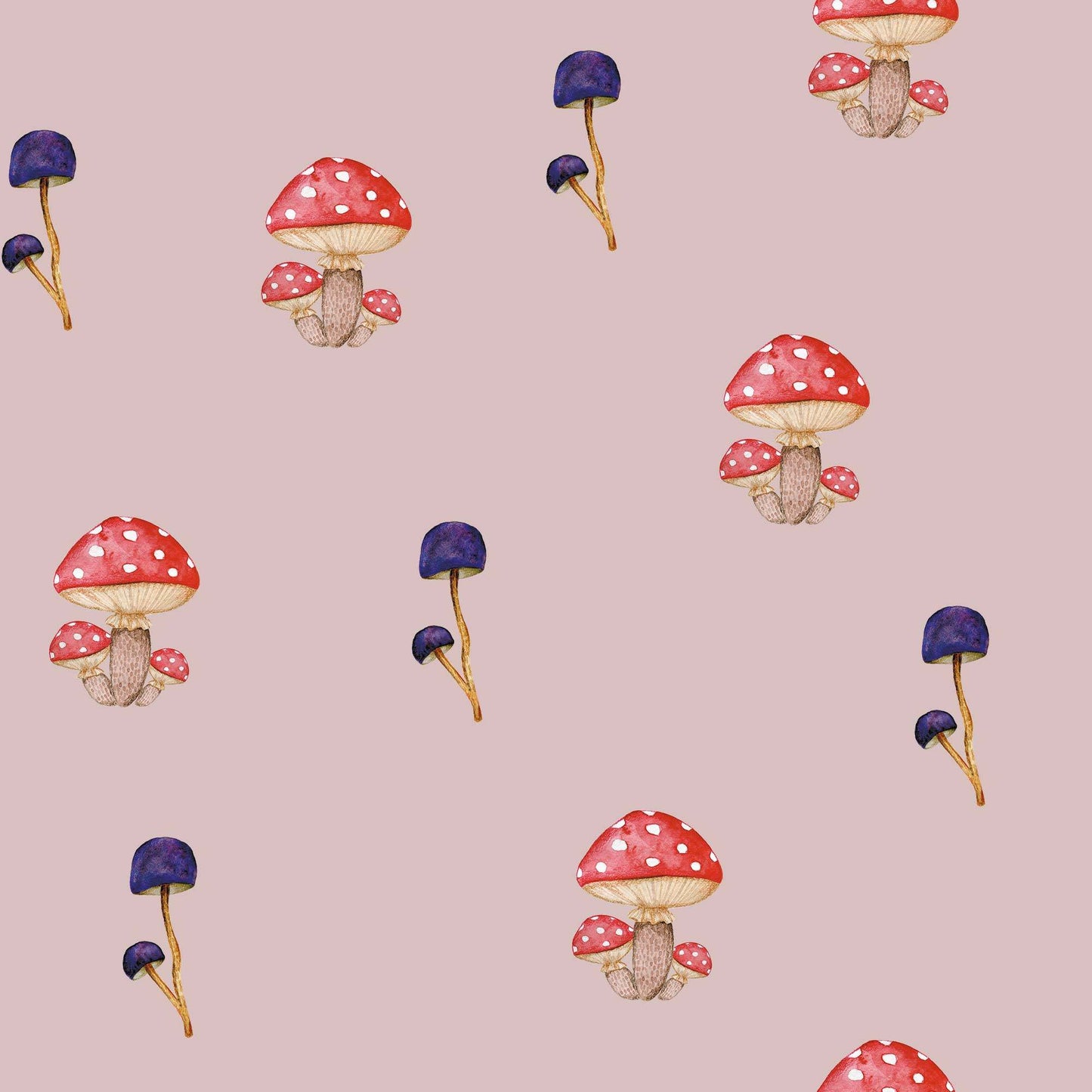 Rose Pink Mushroom Wallpaper Magical Toadstool Bespoke Colours  Luxury Wallpaper