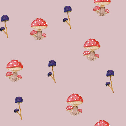 Rose Pink Mushroom Wallpaper Magical Toadstool Bespoke Colours  Luxury Wallpaper