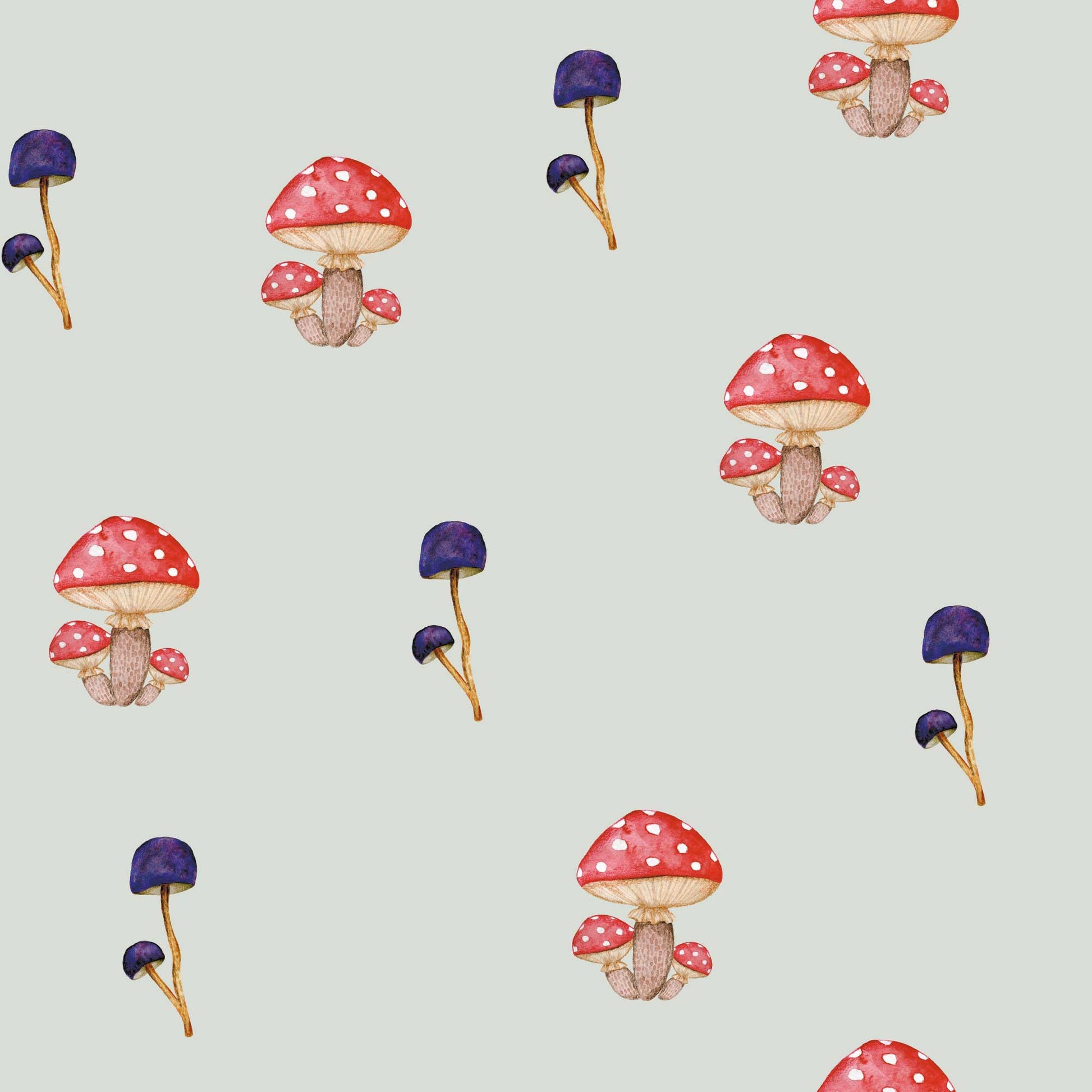Pale Grey Mushroom Wallpaper Magical Toadstool Bespoke Colours  Luxury Wallpaper