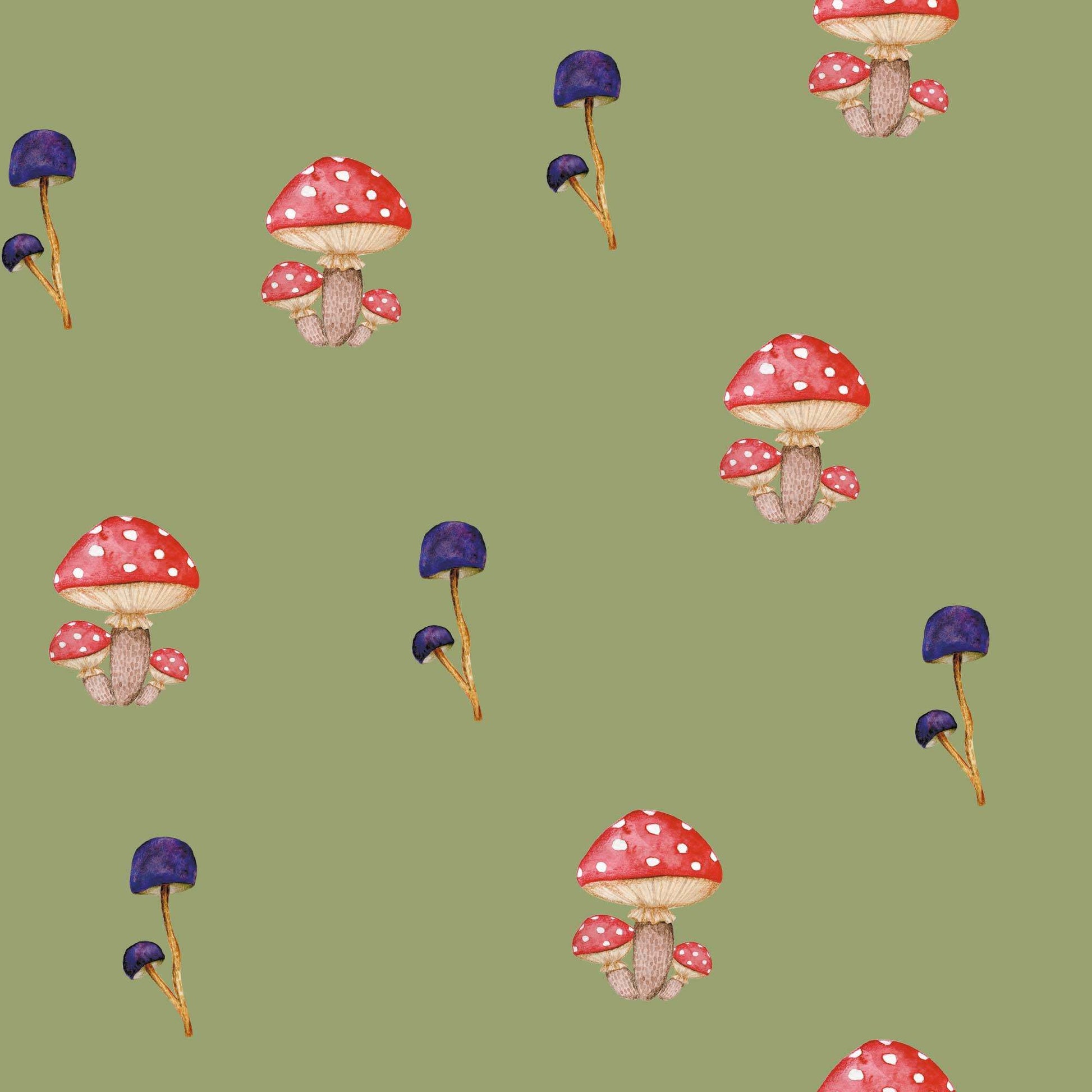 Apple Green Mushroom Wallpaper Magical Toadstool Bespoke Colours  Luxury Wallpaper