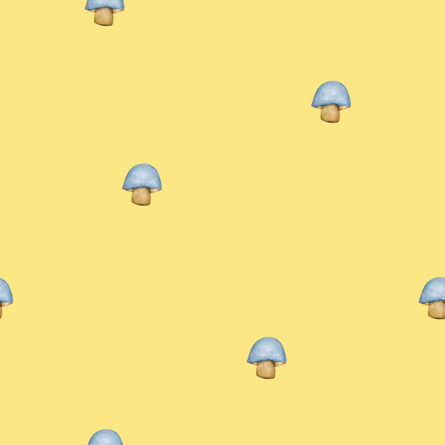 Wallpaper for Children The lone mushroom, bespoke luxury mushroom wallpaper for babies kids childrens nurseries playroom and bedrooms. Finished in a mellow yellow colour 