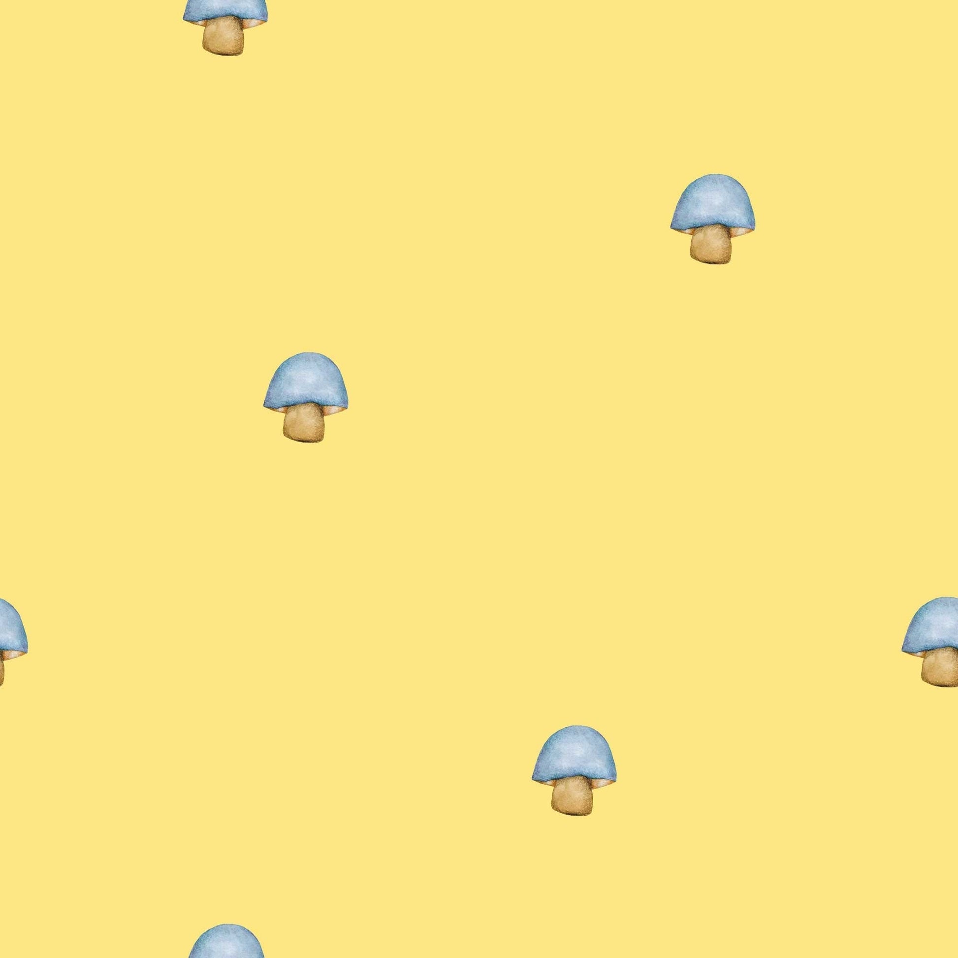Wallpaper for Children The lone mushroom, bespoke luxury mushroom wallpaper for babies kids childrens nurseries playroom and bedrooms. Finished in a mellow yellow colour 