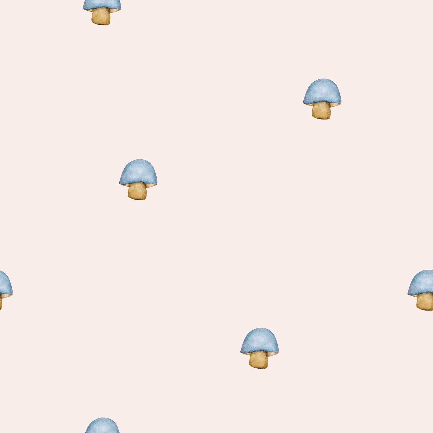 Wallpaper for Children The lone mushroom, bespoke luxury mushroom wallpaper for babies kids childrens nurseries playroom and bedrooms. Finished in a warm pale pink  colour 